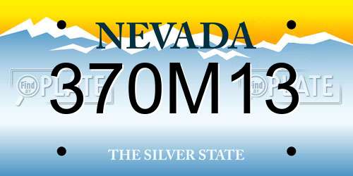 370M13 Nevada License Plate