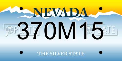 370M15 Nevada License Plate