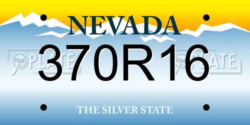 370R16 Nevada License Plate