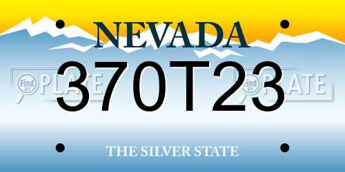 370T23 Nevada License Plate