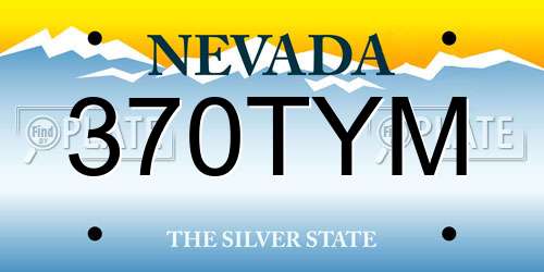 370TYM Nevada License Plate
