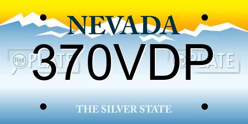 370VDP Nevada License Plate