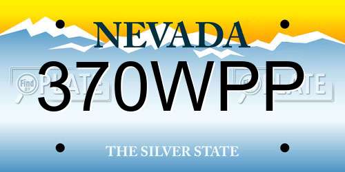 370WPP Nevada License Plate
