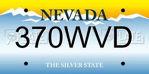 370WVD Nevada License Plate