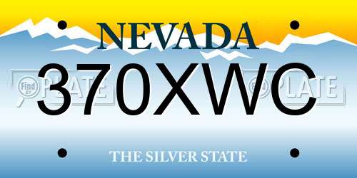 370XWC Nevada License Plate