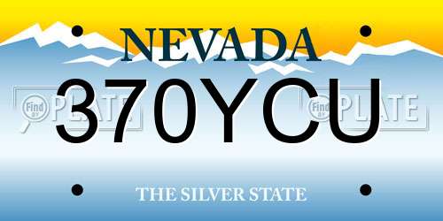 370YCU Nevada License Plate