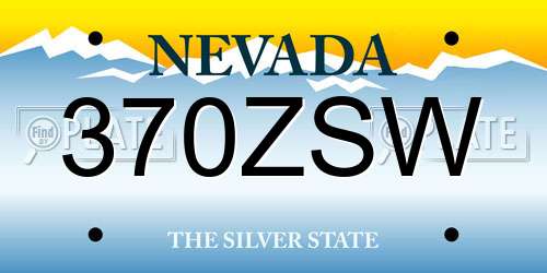 370ZSW Nevada License Plate