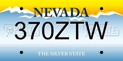 370ZTW Nevada License Plate
