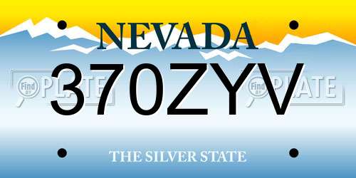 370ZYV Nevada License Plate