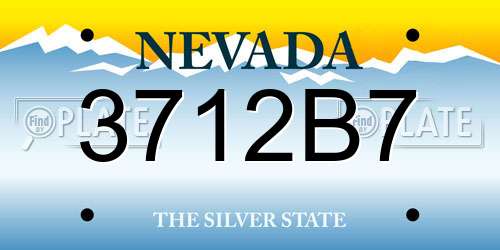 3712B7 Nevada License Plate