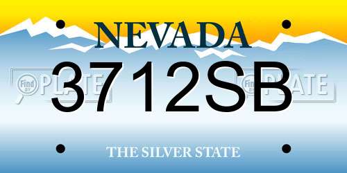 3712SB Nevada License Plate