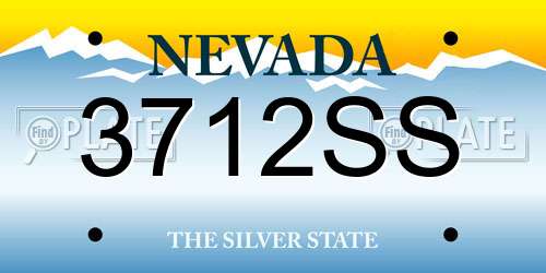 3712SS Nevada License Plate