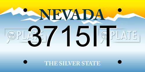 3715IT Nevada License Plate