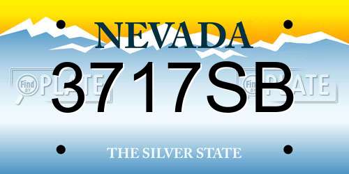3717SB Nevada License Plate