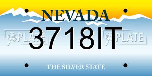 3718IT Nevada License Plate