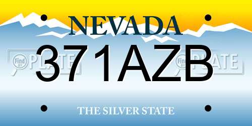 371AZB Nevada License Plate