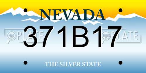371B17 Nevada License Plate
