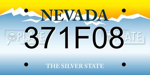 371F08 Nevada License Plate