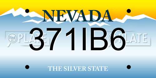 371IB6 Nevada License Plate