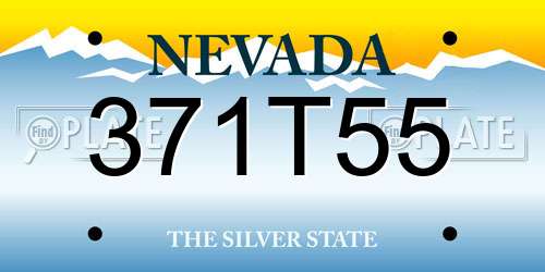 371T55 Nevada License Plate