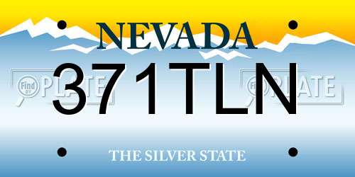 371TLN Nevada License Plate