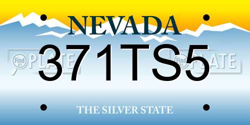 371TS5 Nevada License Plate