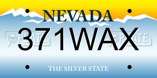 371WAX Nevada License Plate