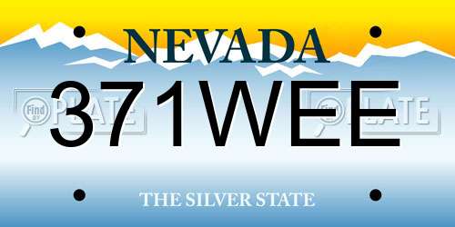 371WEE Nevada License Plate