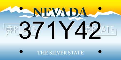 371Y42 Nevada License Plate