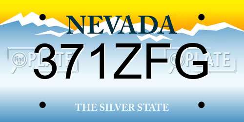 371ZFG Nevada License Plate