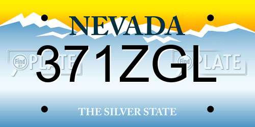 371ZGL Nevada License Plate