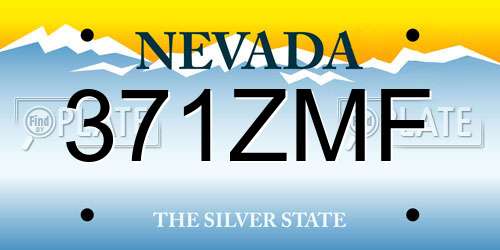 371ZMF Nevada License Plate