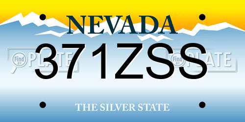 371ZSS Nevada License Plate