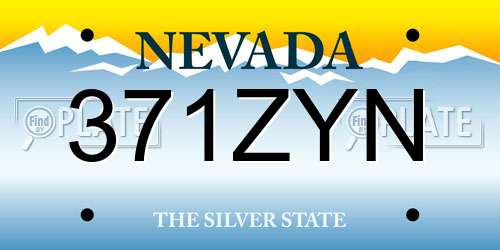 371ZYN Nevada License Plate