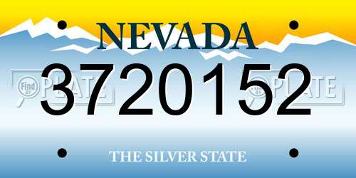3720152 Nevada License Plate