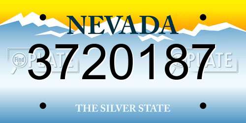 3720187 Nevada License Plate