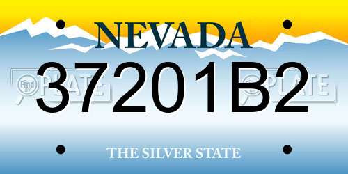 37201B2 Nevada License Plate