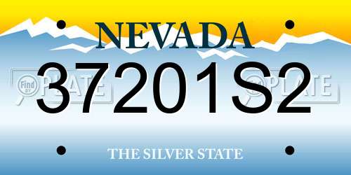 37201S2 Nevada License Plate