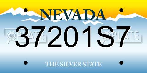 37201S7 Nevada License Plate