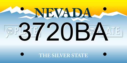 3720BA Nevada License Plate