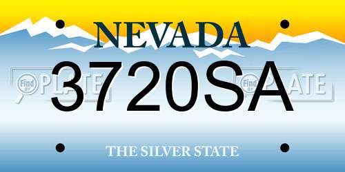 3720SA Nevada License Plate