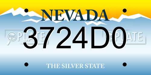 3724D0 Nevada License Plate