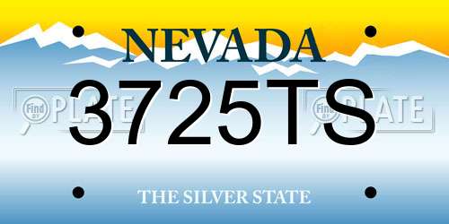 3725TS Nevada License Plate