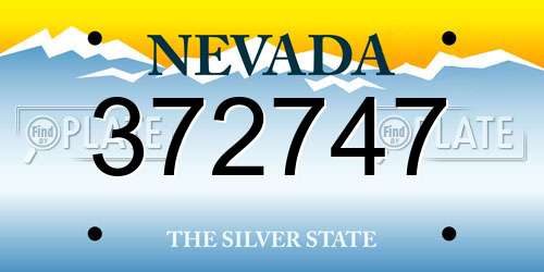 372747 Nevada License Plate