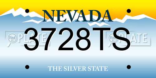 3728TS Nevada License Plate