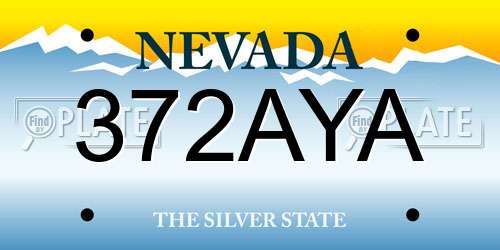 372AYA Nevada License Plate