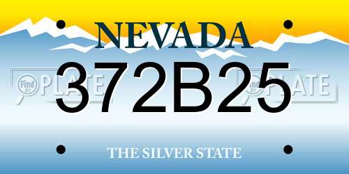 372B25 Nevada License Plate