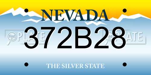 372B28 Nevada License Plate