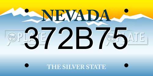 372B75 Nevada License Plate