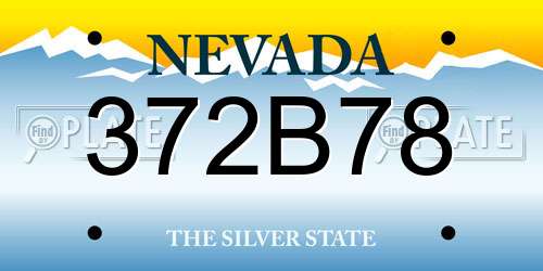 372B78 Nevada License Plate